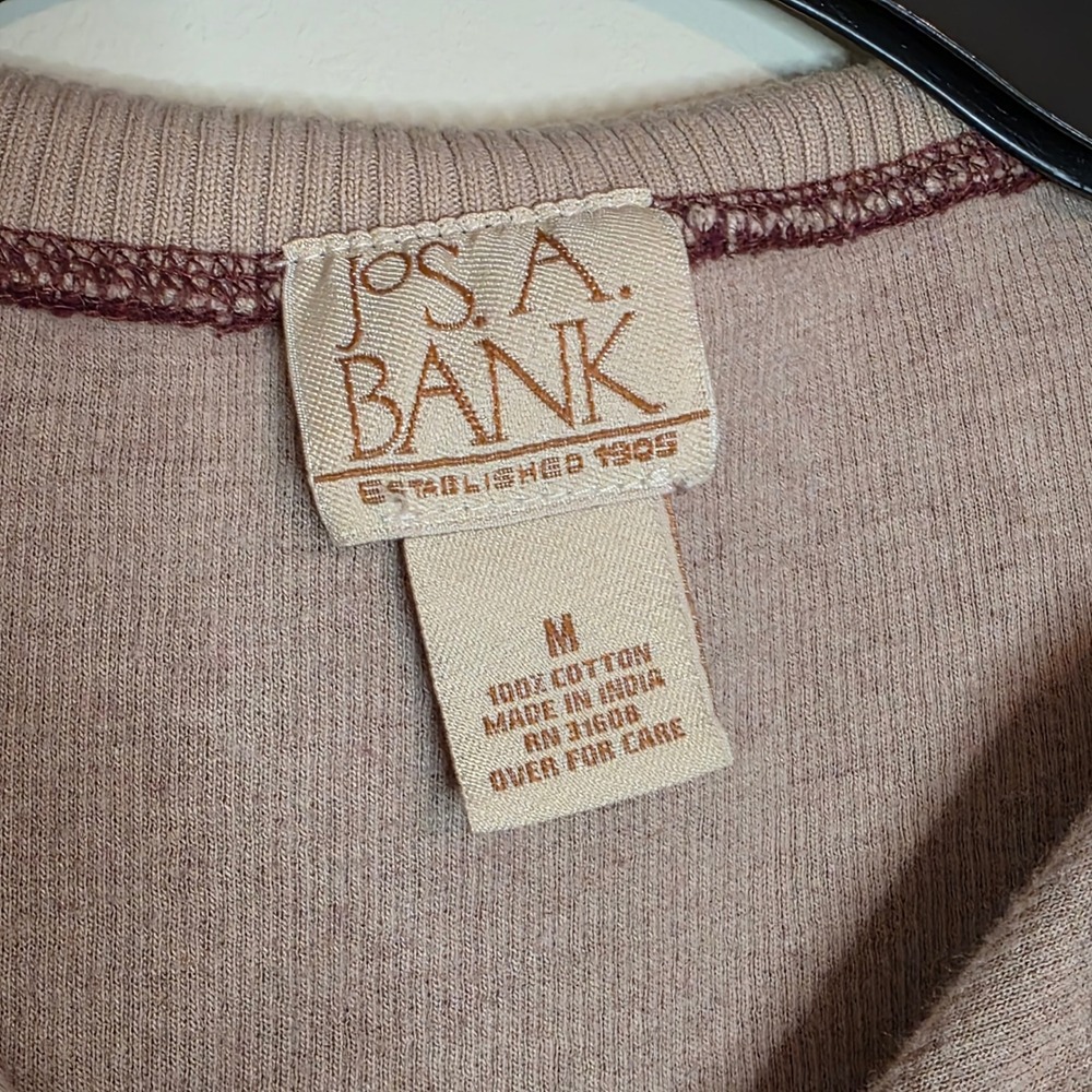 Jos A Bank Mens‎ 1/4 Zip Pullover Burgundy Mock Neck Sweatshirt - Picture 5 of 6